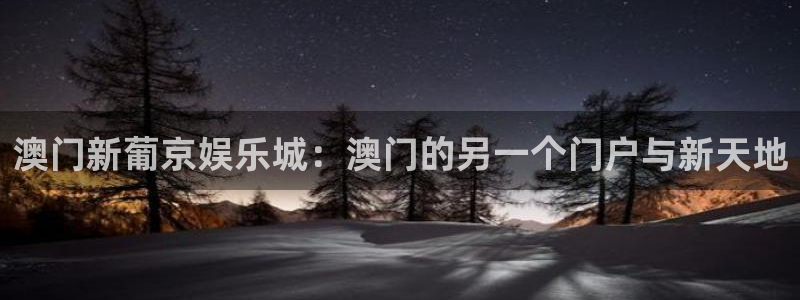 彩虹多多官网版下载：澳门新葡京娱乐城：澳门的另一个门户与新天地